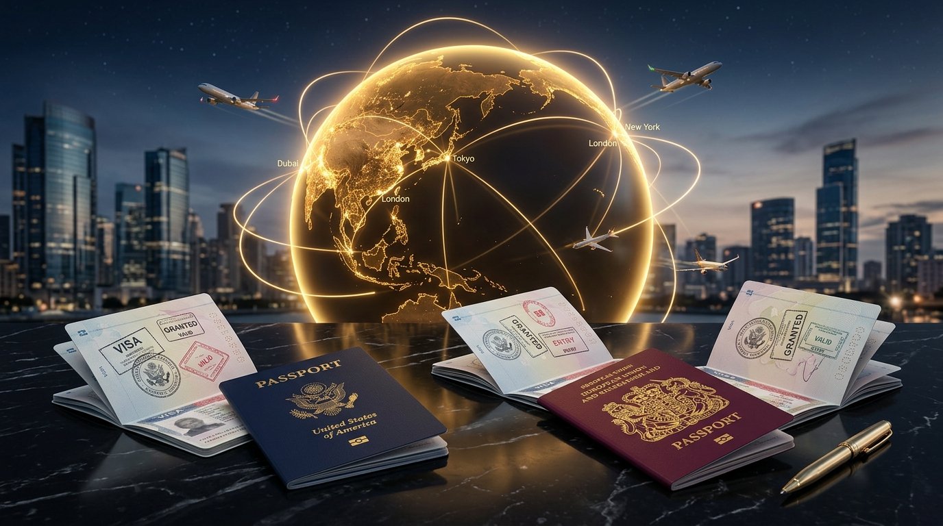 Visas de Estados Unidos, pasaportes y aviones en rutas aéreas hacia puertos de entrada de EE. UU.